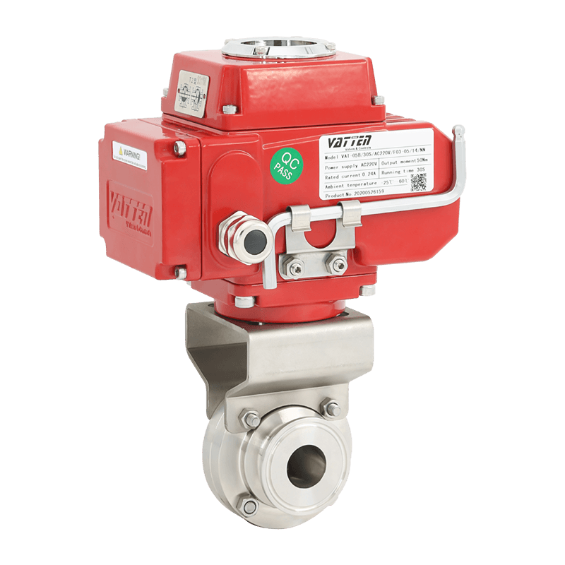 Válvula borboleta de braçadeira sanitária elétrica