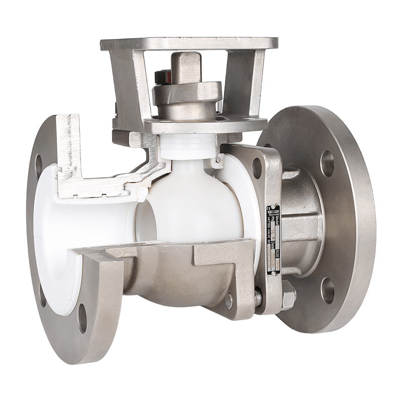 Válvula de esfera manual revestida com flúor