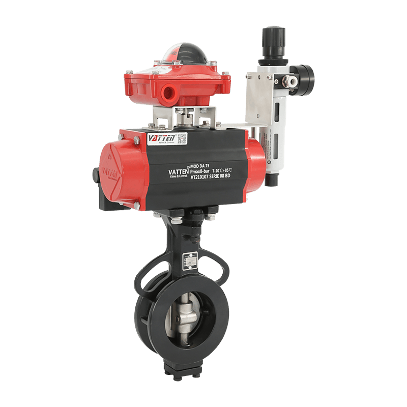 Válvula Borboleta Dupla Excêntrica Pneumática