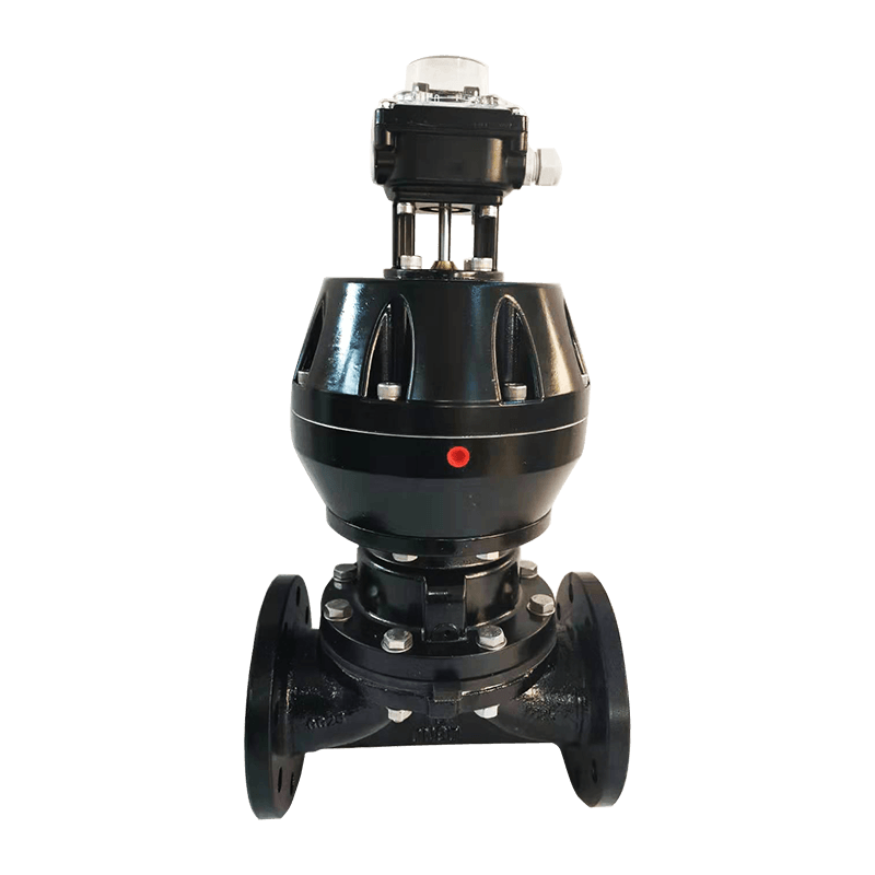 Válvula pneumática de diafragma flangeada