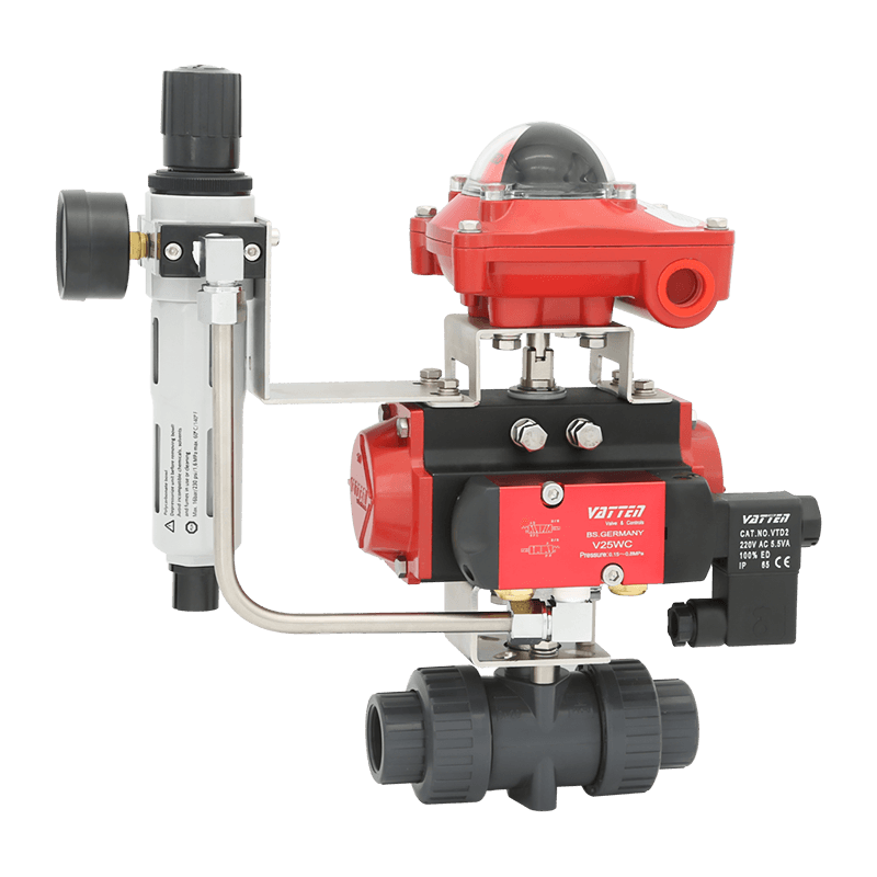 Válvula de esfera pneumática de PVC