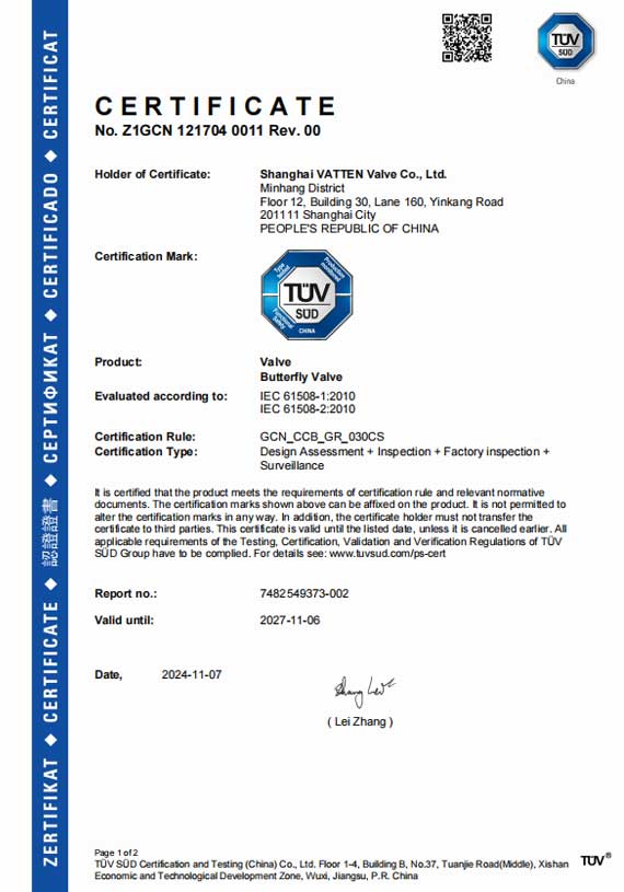 Grupo de válvulas Vatten