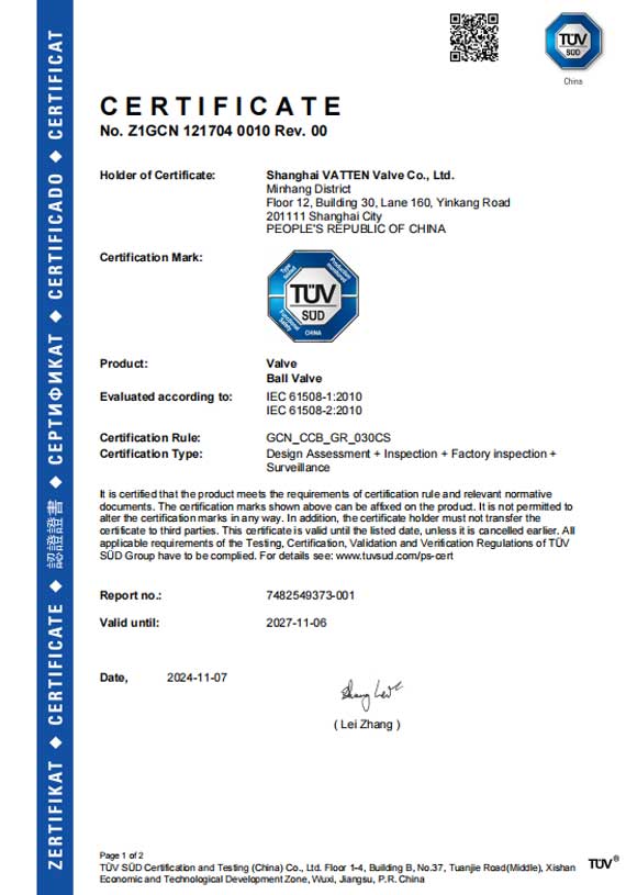 Grupo de válvulas Vatten