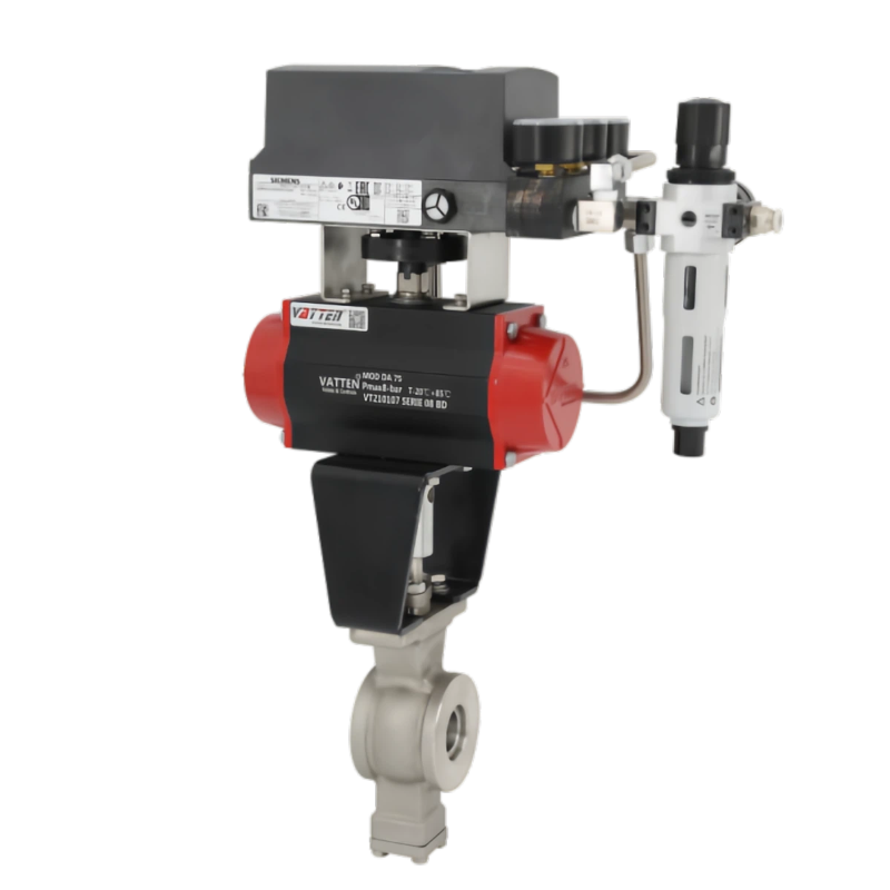 Válvula de esfera pneumática tipo V